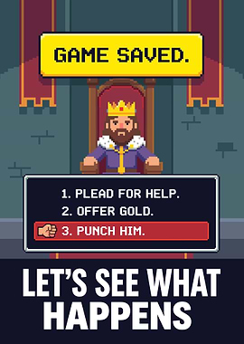 Pixel Art Game Choice: Punch Him