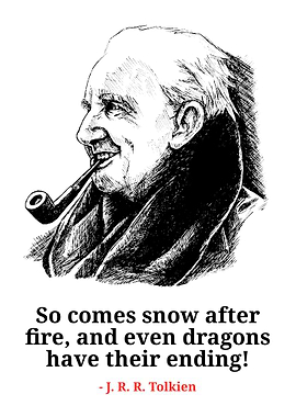 J.R.R. Tolkien Portrait with Quote