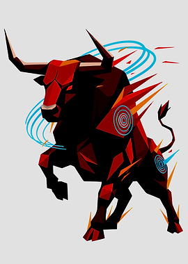 Geometric Bull Illustration