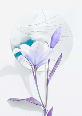 Floral Still Life with Broken Mirror