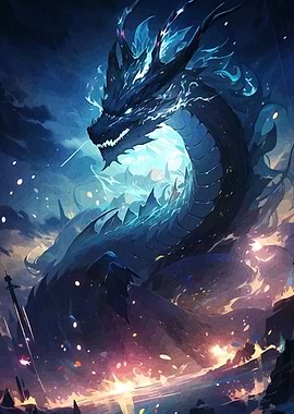Majestic Blue Dragon