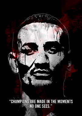 Max Holloway Portrait with Motivational Quote