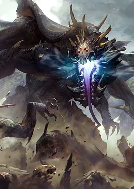 Fantasy Monster with Glowing Breath