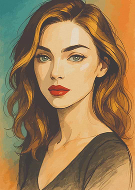 Watercolor Portrait of a Woman