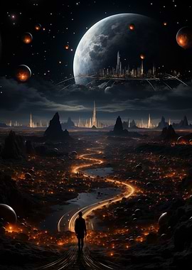 Futuristic Space Cityscape