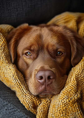 Cozy Brown Labrador Retriever Portrait