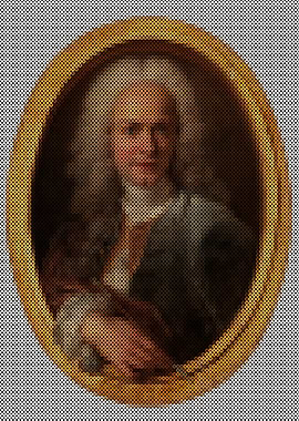 Portrait of a man in a painted frame