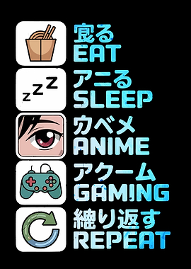 Funny Anime Gaming Repeat Quote