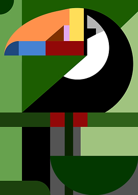 Abstract Toucan Illustration