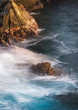 Rocky Coastline with Ocean Waves