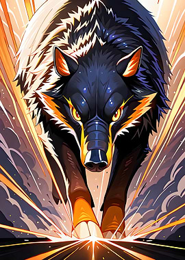 Stylized Wolf with Energy Effects