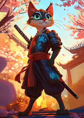 Samurai Cat Warrior