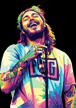 Post Malone Colorful Portrait