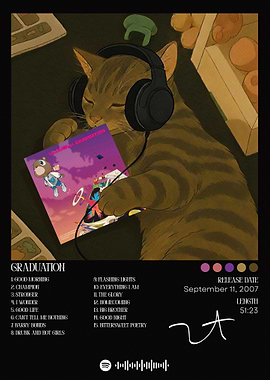 Cat Listening to Kanye West's Graduation