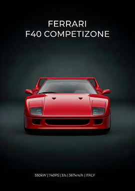 Ferrari F40 Competizione Front View