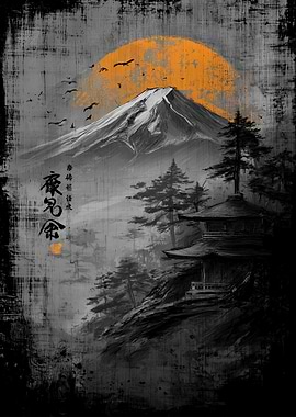 Ukiyo Minimalism Mount Fuji