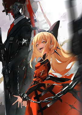 Blonde Girl and Robot Warrior