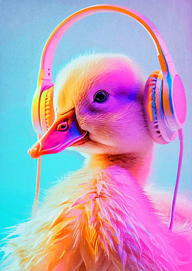Duckling with Headphones