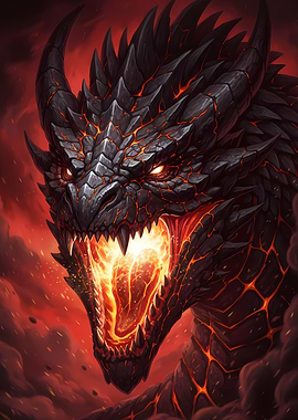 Fiery Dragon Portrait