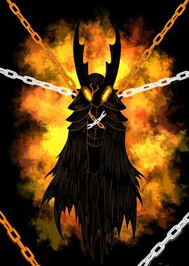 The Hollow Knight chained up