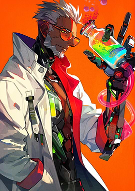 Cyberpunk Scientist with Potion