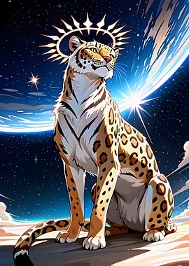 Celestial Leopard in Space