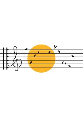 Musical Birds on Staff