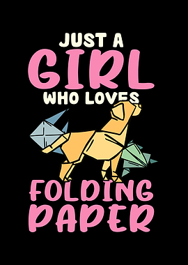 Girl Loves Folding Paper Origami Dog