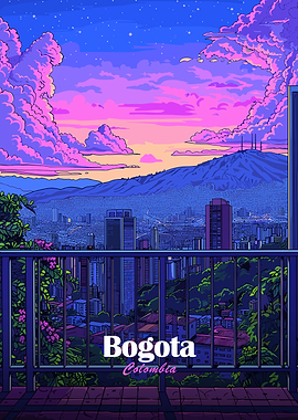 Bogota, Colombia: Cityscape at Sunset