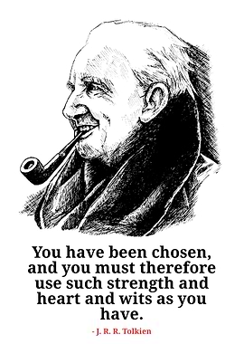J.R.R. Tolkien Portrait with Quote