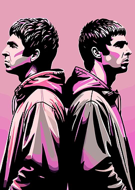 Noel Gallagher and Liam Gallagher Pop Art Portrait