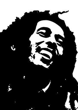 Bob Marley Black and White Portrait