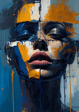 Abstract Portrait with Bold Colors