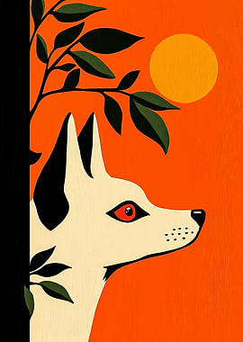 Fox in the Woods Illustration