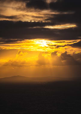 Golden sunset over the sea