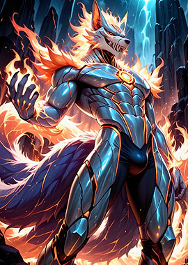 Armored Fox Warrior with Fire