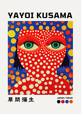 Yayoi Kusama Portrait with Polka Dots