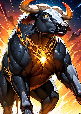 Fiery Bull Illustration