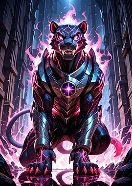 Armored Panther with Pink Energy