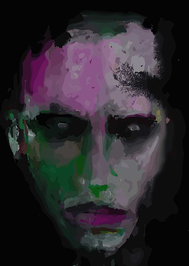 Abstract Portrait with Dark Eyes