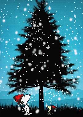 Snoopy Christmas Tree Snowfall