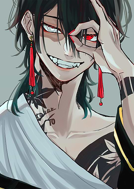 Anime Character with Tattoos and Piercings