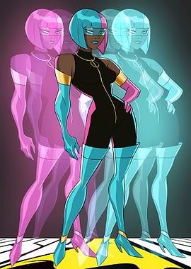 Stylish Woman with Retro-Futuristic Flair