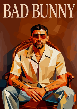 Bad Bunny Portrait Illustration