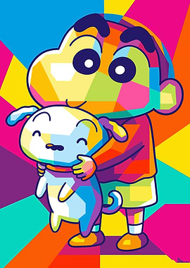 Shinchan and Shiro Pop Art