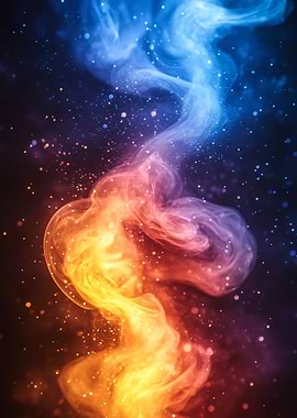 Abstract Fire and Ice Smoke