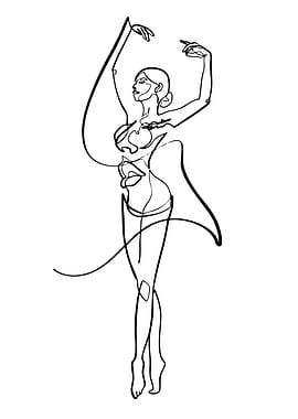 Elegant Woman Line Art