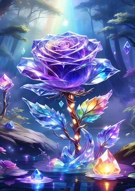 Crystal Rose in Enchanted Forest