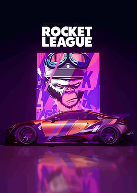 Rocket League Car and Gorilla Art