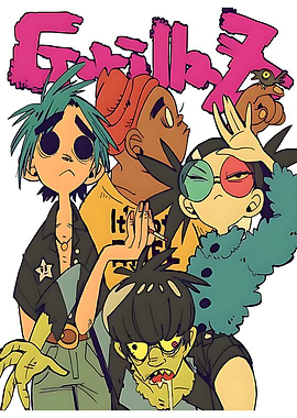 Gorillaz Band Cartoon Illustration